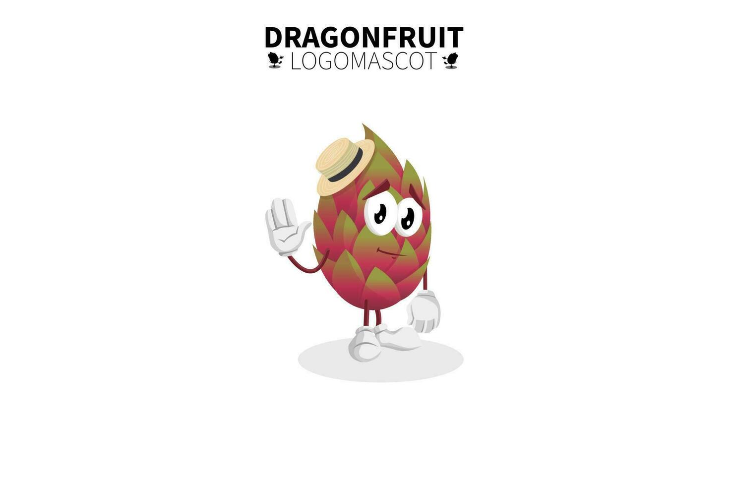 mascote da fruta do dragão dos desenhos animados, ilustração vetorial de um mascote da fruta do dragão vermelho fofinho vetor