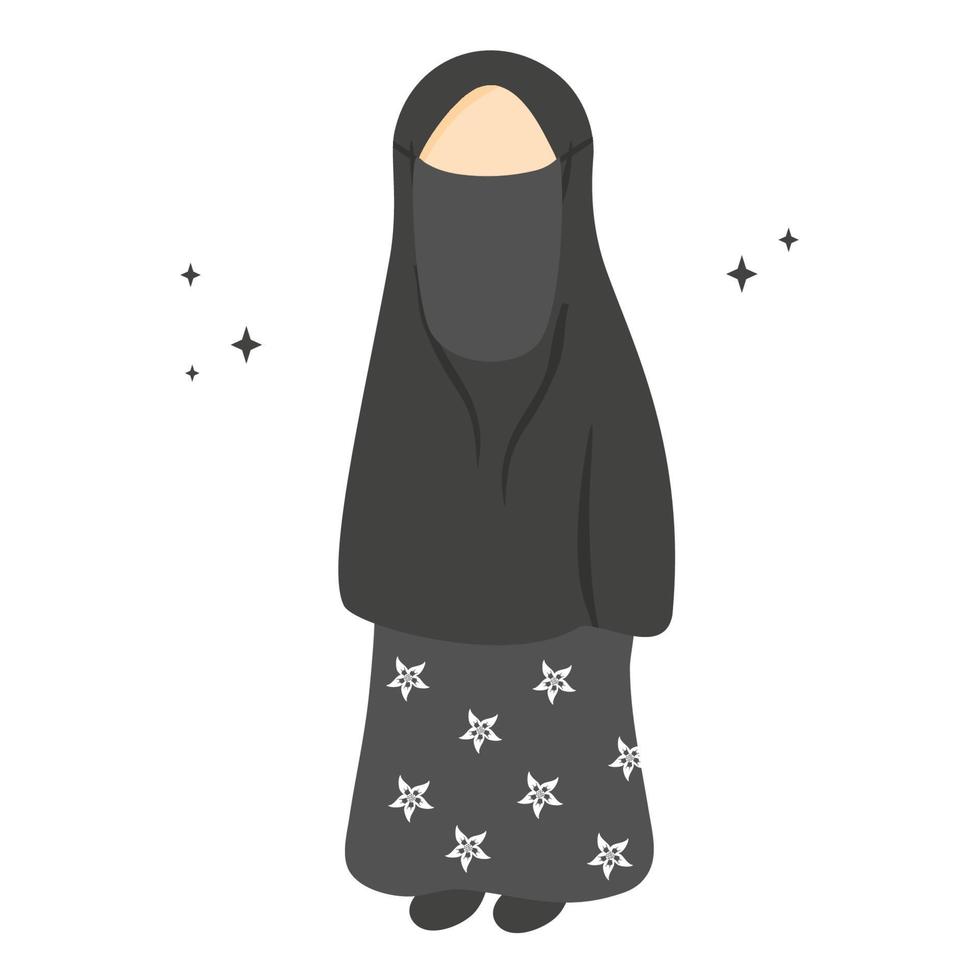 muslimah vestindo niqab vetor