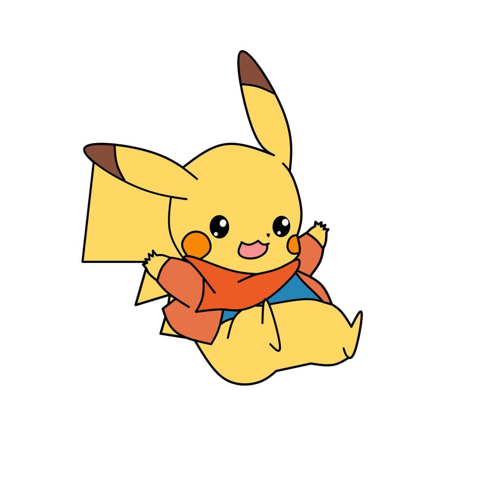 Pokémon personagem Pikachu saltar baixa vetor