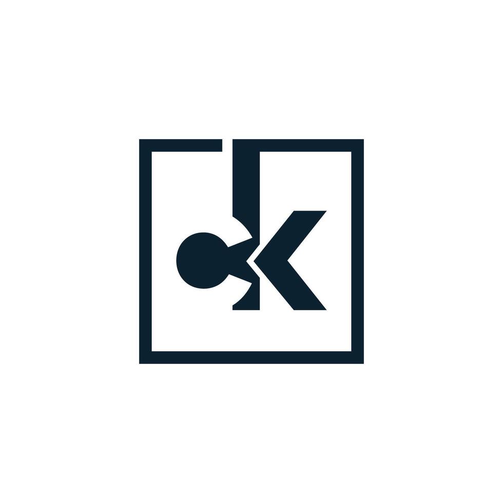 ck logotipo. companhia logotipo. monograma Projeto. cartas c e k. vetor