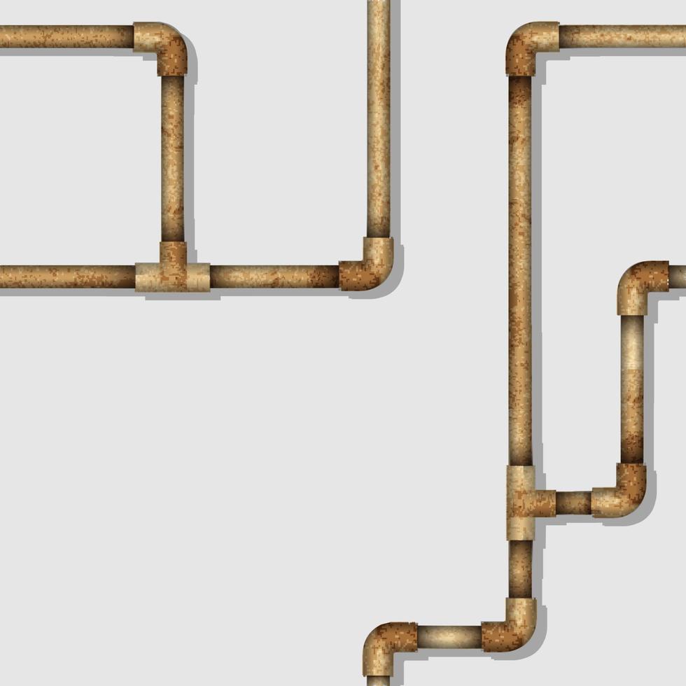 padrão industrial sem costura com tubos enferrujados vetor