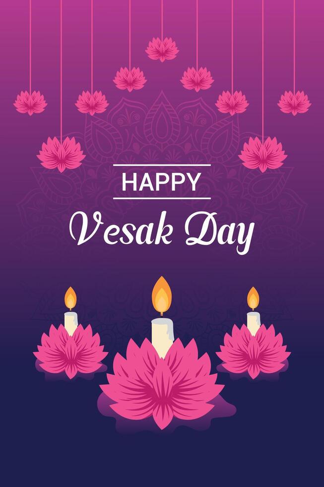 plano vesak dia ilustração festival celebração social meios de comunicação postar e vesak dia bandeira vetor