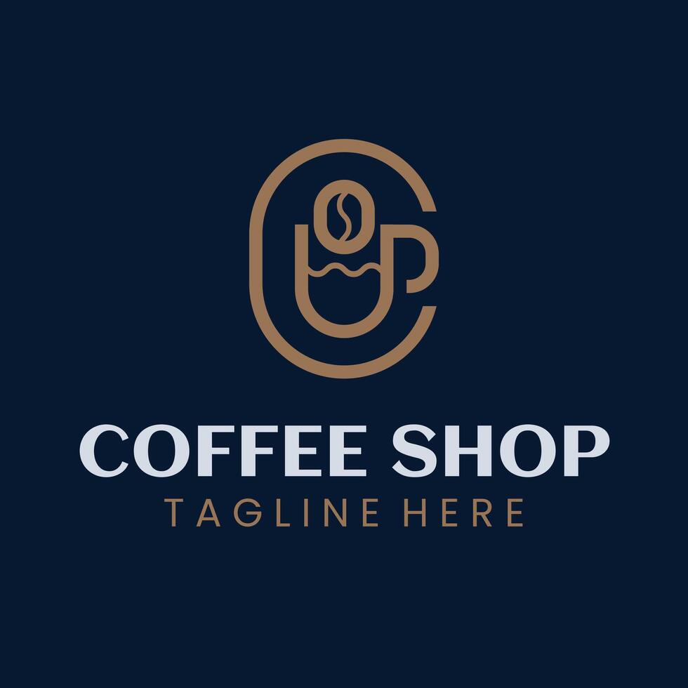 gráfico projeto, carta c logotipo, café fazer compras logotipo Projeto vetor