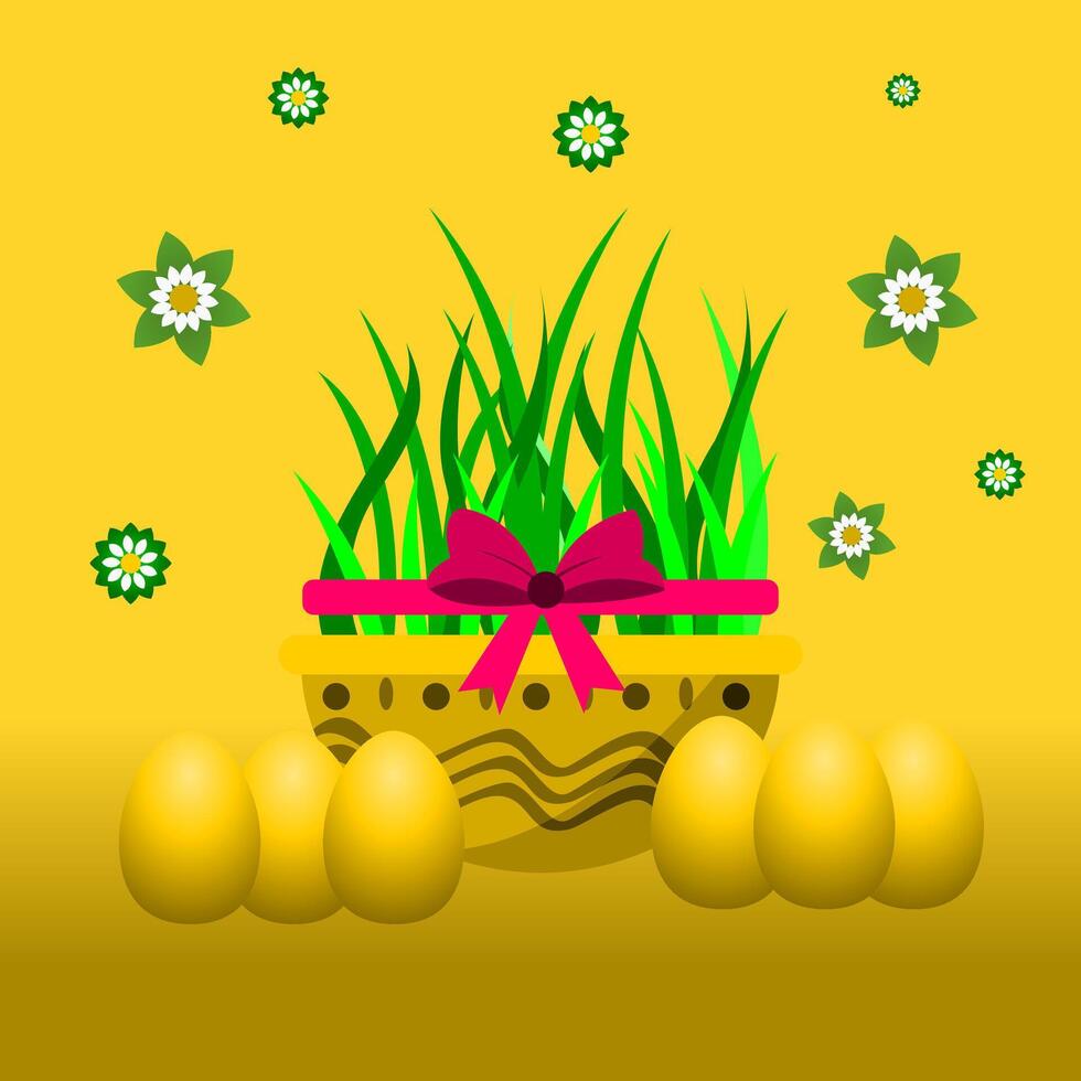 feliz nowruz 2024 celebração quadrado bandeira. vetor