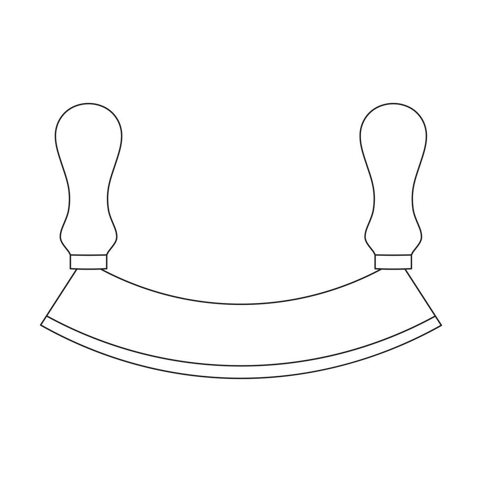 mão desenhado desenho animado ilustração pizza cortador ícone isolado em branco vetor
