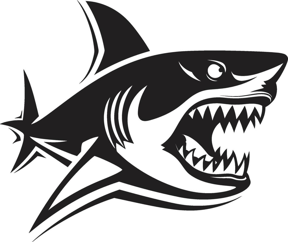 majestoso predador elegante Tubarão feroz barbatana Preto para ic Tubarão emblema vetor