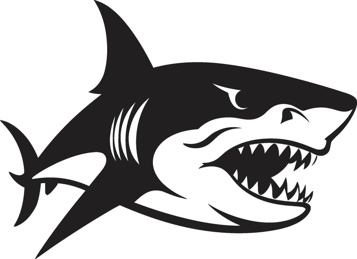 predadores presença Preto Tubarão emblema dinâmico profundidades elegante Preto Tubarão dentro vetor