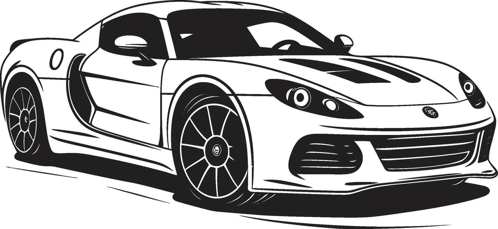 trilhas turboalimentadas elegante carro esportivo lineart dentro Preto Triunfo Preto ic para carro esportivo lineart emblema vetor