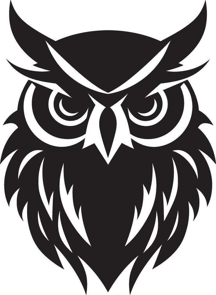 Águia olhos sabedoria lustroso coruja logotipo Projeto sensato guardião emblema intrincado Preto ícone com elegante coruja Projeto vetor
