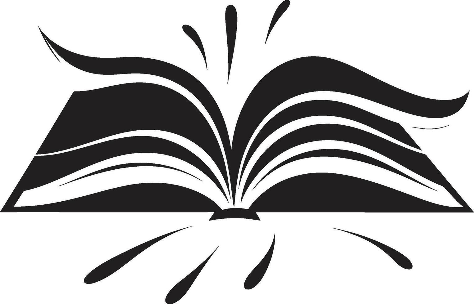 contemporâneo livro Páginas chique Preto emblema com aberto livro arte elegante livro Páginas noir Preto logotipo Projeto com ilustração vetor