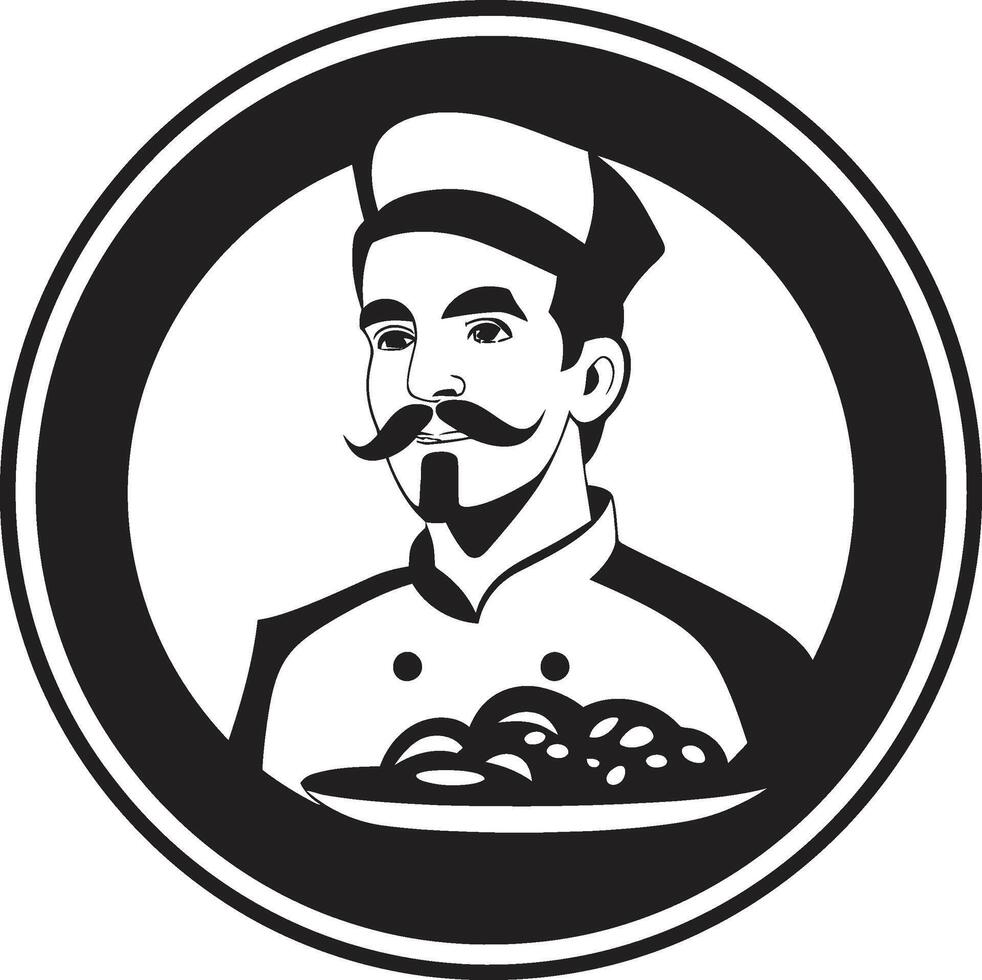 gourmet torta O Criador contemporâneo emblema com uma moderno torção noir pizzaria deleite elegante Preto ícone para uma saboroso marca identidade vetor