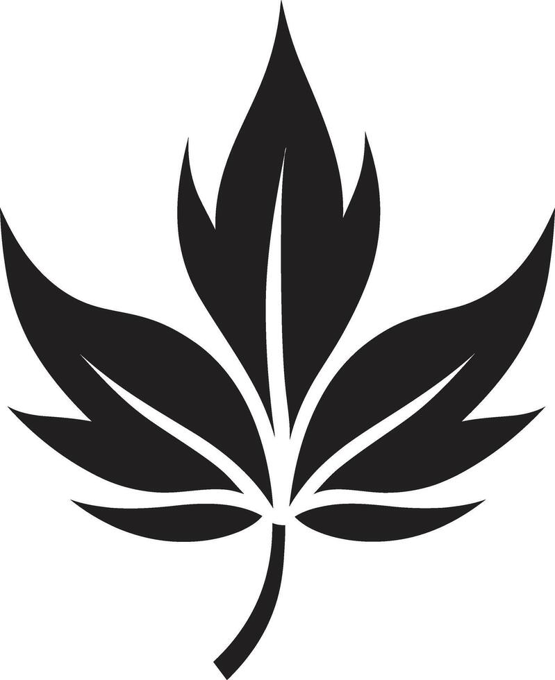 botânico sinfonia elegante com folha silhueta encantado marquise natureza inspirado emblema com folha silhueta vetor