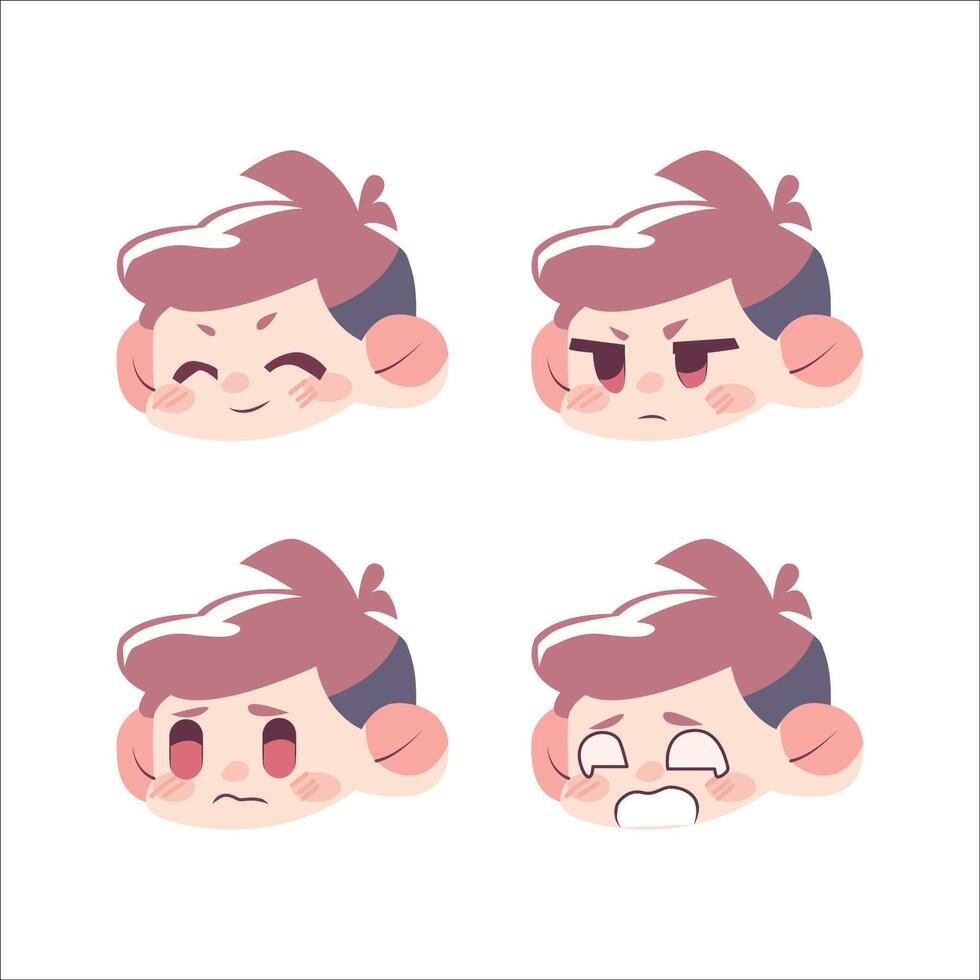 fofa Garoto emotes emoji vetor