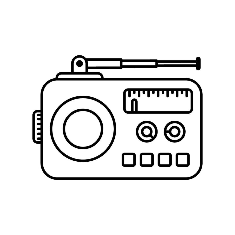 rádio ícone. rádio onda ilustração placa. música símbolo ou logotipo. vetor