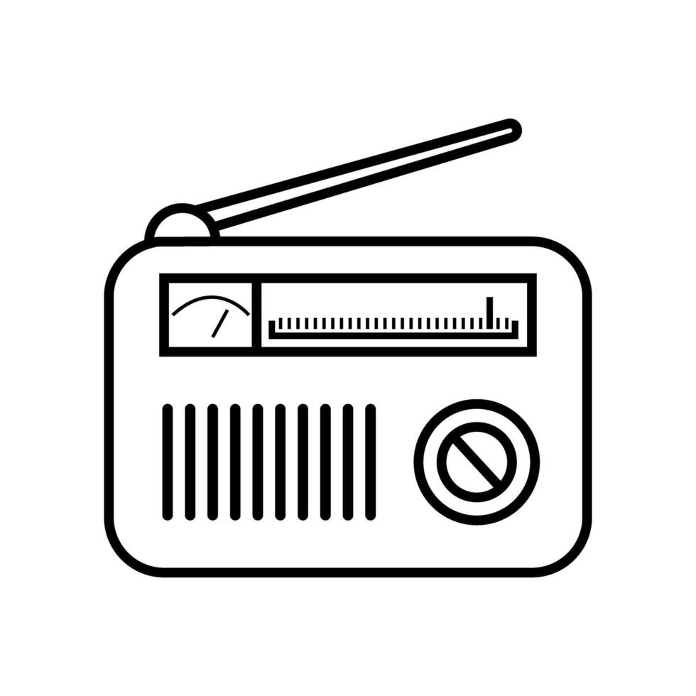 rádio ícone. rádio onda ilustração placa. música símbolo ou logotipo. vetor