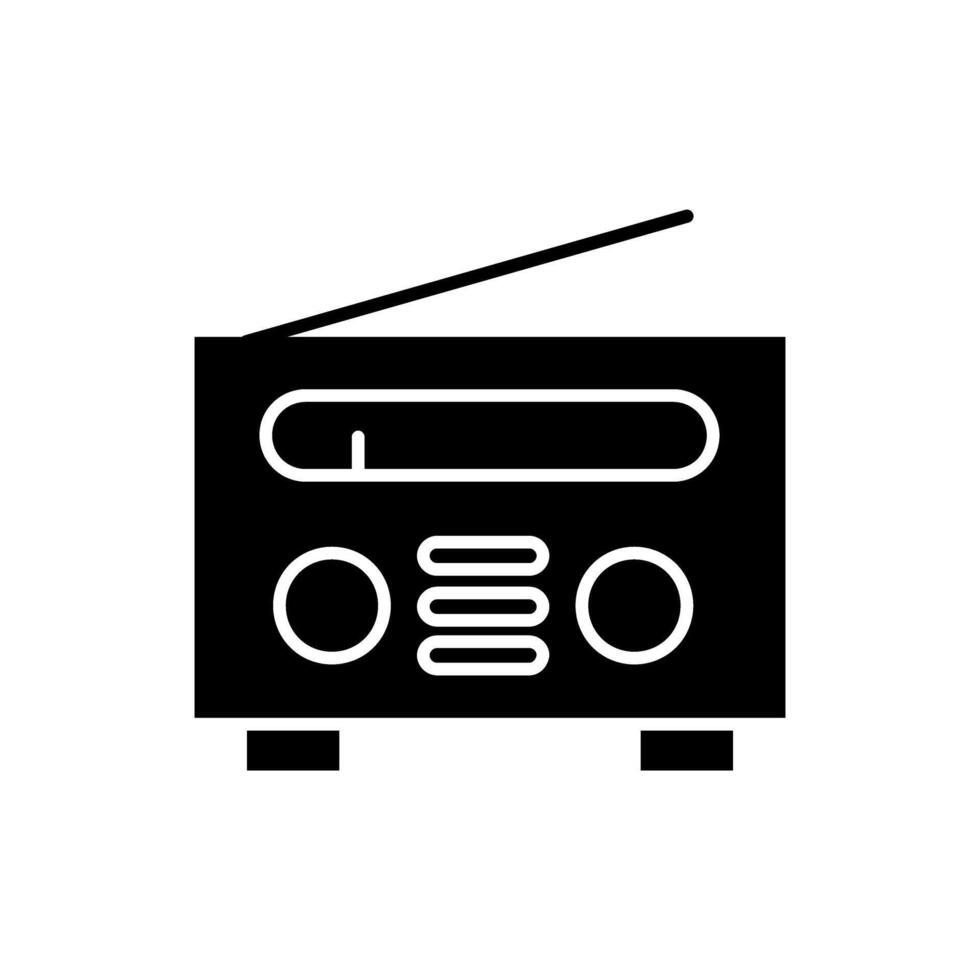 rádio ícone. rádio onda ilustração placa. música símbolo ou logotipo. vetor