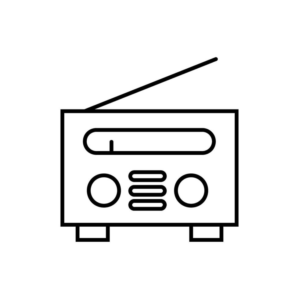 rádio ícone. rádio onda ilustração placa. música símbolo ou logotipo. vetor