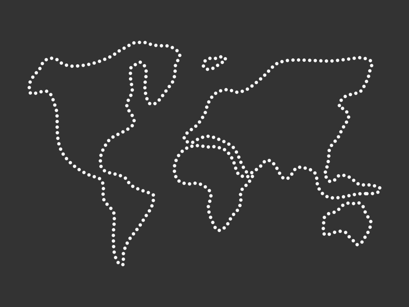 design de conceito de mapa de mundo de linha pontilhada. ilustração vetorial vetor