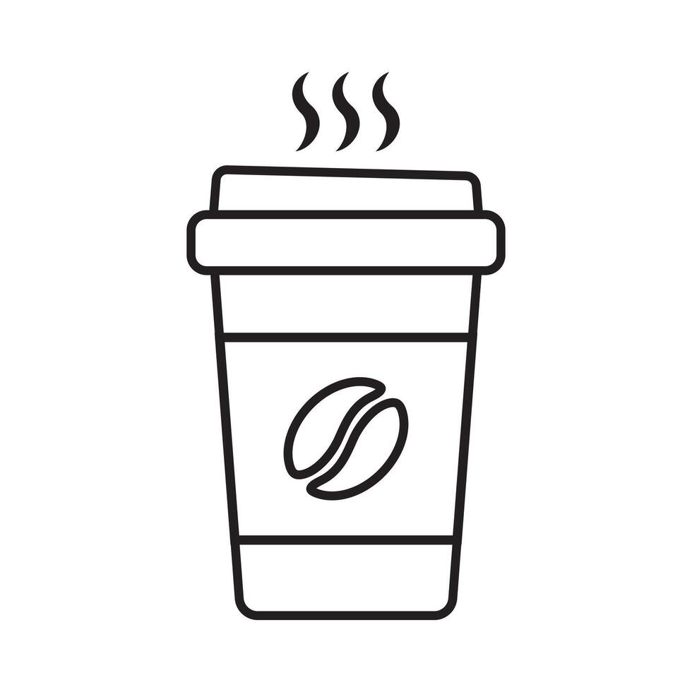 quente café copo ícone. papel café copo ícone isolado em branco fundo. vetor