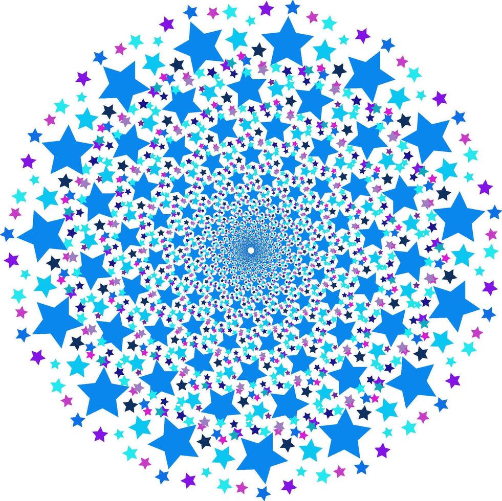 lindo abstrato padronizar dentro a Formato do azul estrelas arranjado dentro uma círculo em uma branco fundo vetor