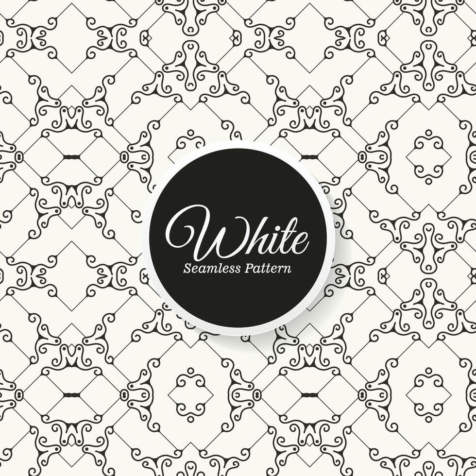 design elegante padrão branco sem costura vetor