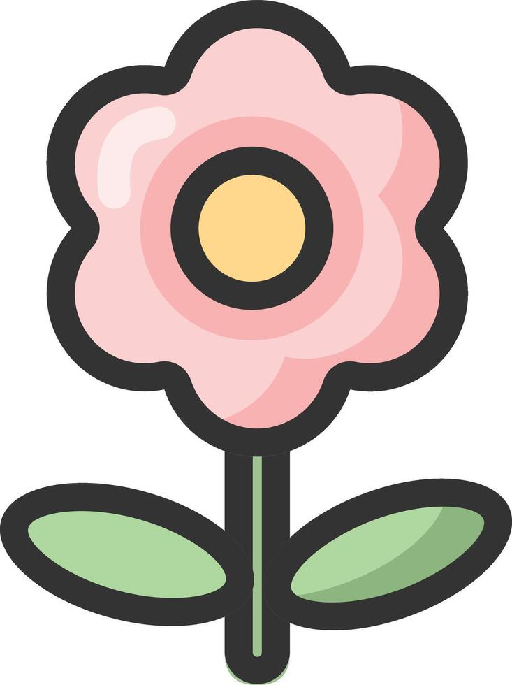 uma Rosa flor com verde folhas em uma branco fundo vetor