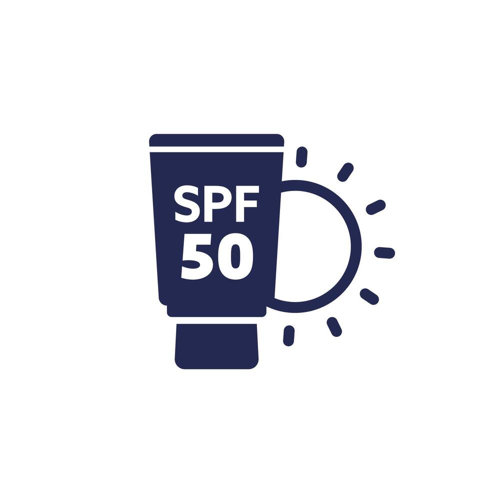 spf 50. protetor solar ícone, uv proteção vetor