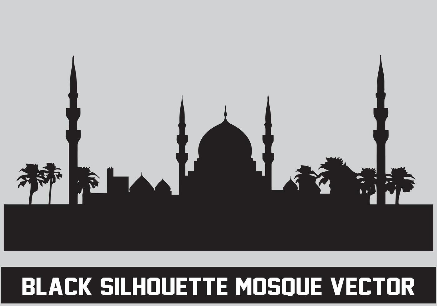 mesquita Preto silhueta ícone ilustração para islâmico elemento vetor