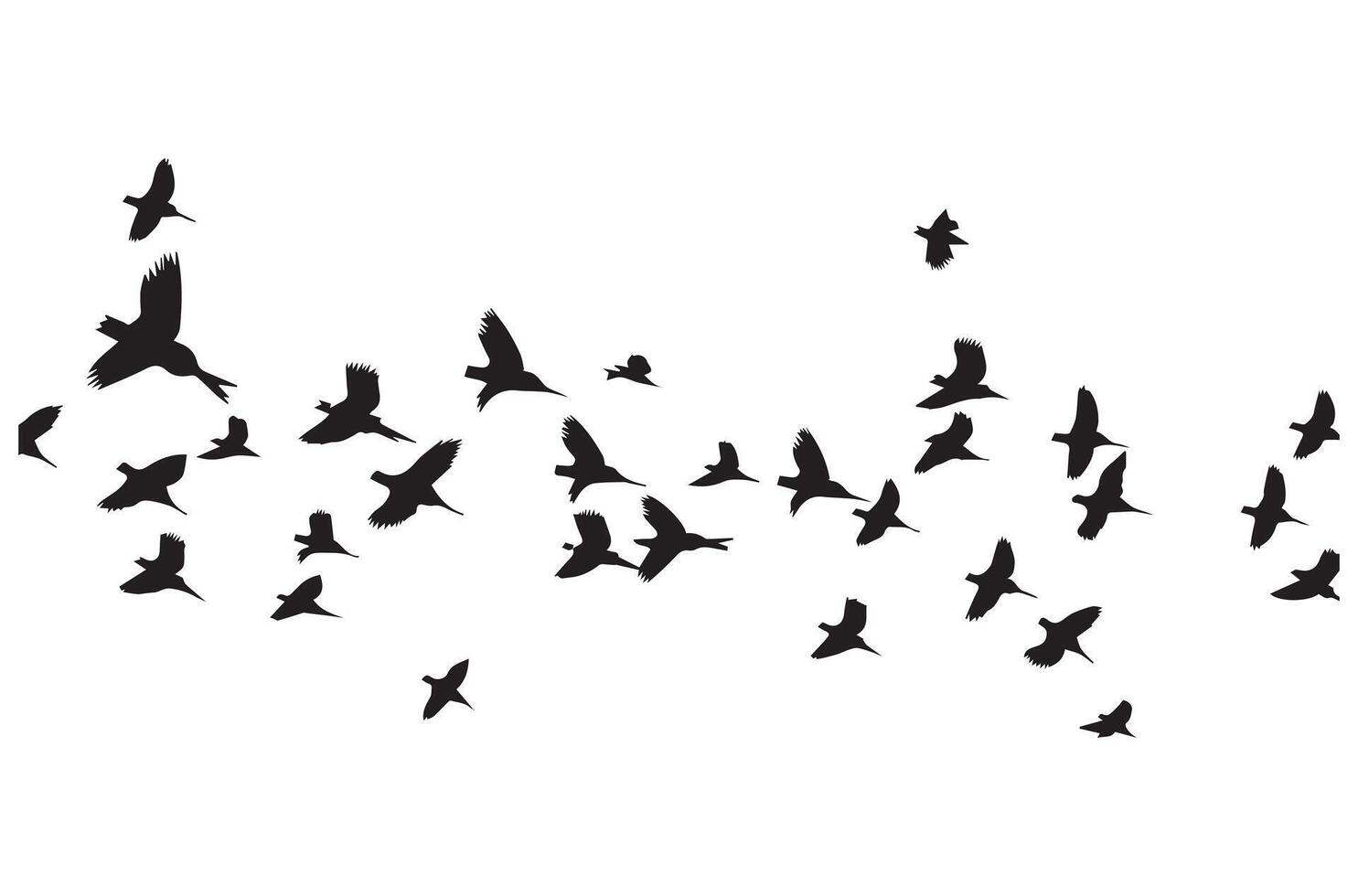 vôo pássaros Preto silhuetas conjunto vetor