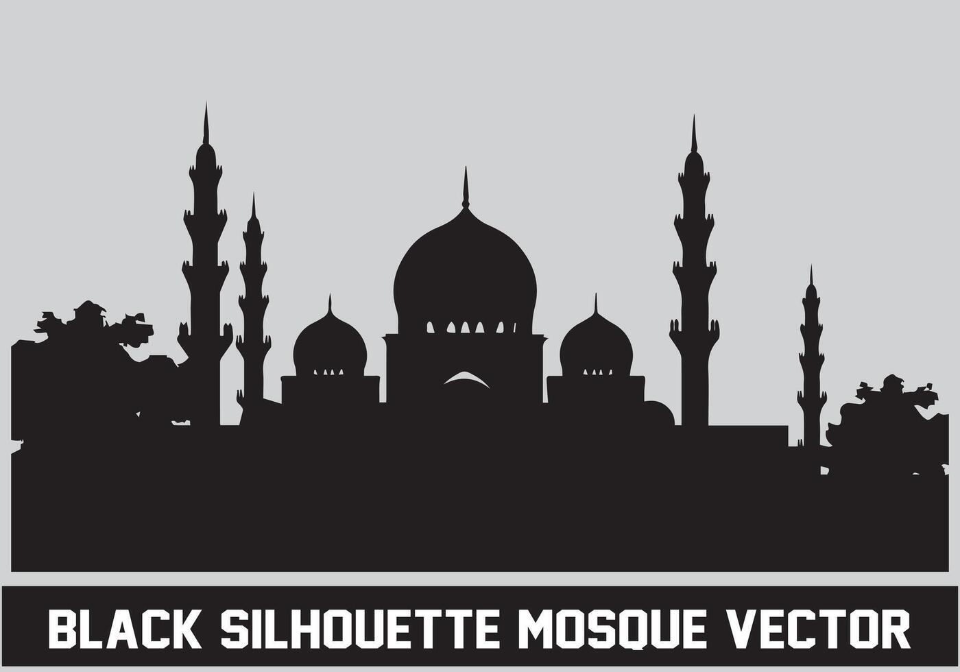 mesquita Preto silhueta ícone ilustração para islâmico elemento vetor