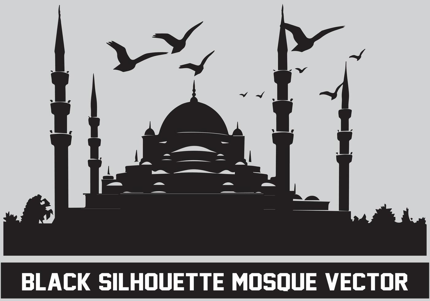 mesquita silhueta Preto cor para islâmico Projeto vetor