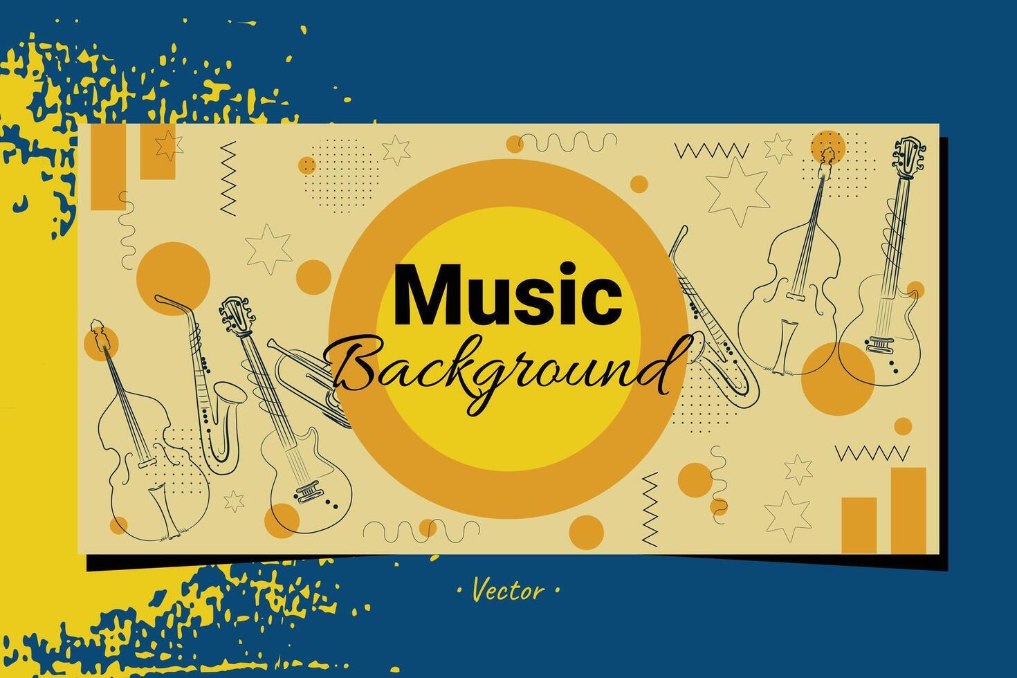 bandeira fundo música instrumental elemento rabisco festival show viver evento obra de arte abstrato bg. vetor