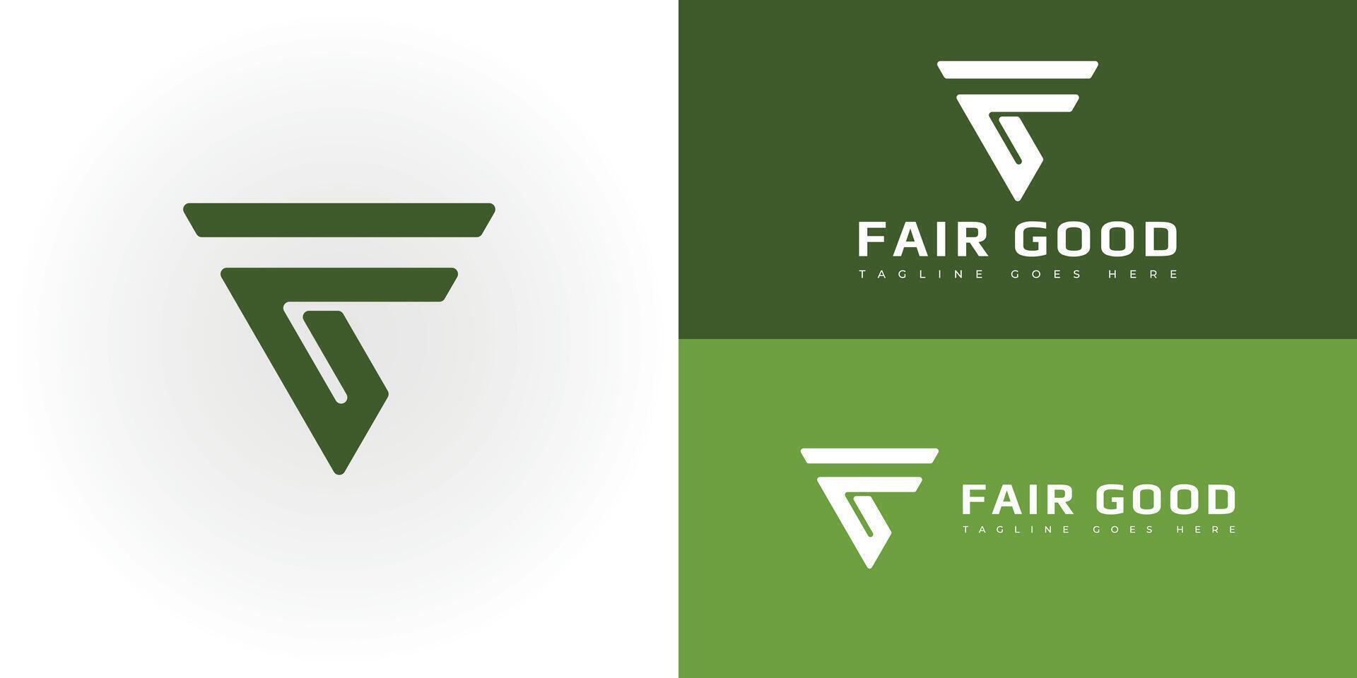 abstrato inicial triângulo carta fg ou gf logotipo dentro verde cor isolado em múltiplo verde e branco fundo cores. a logotipo é adequado para golfe eixo apropriado companhia logotipo ícones para Projeto modelo vetor