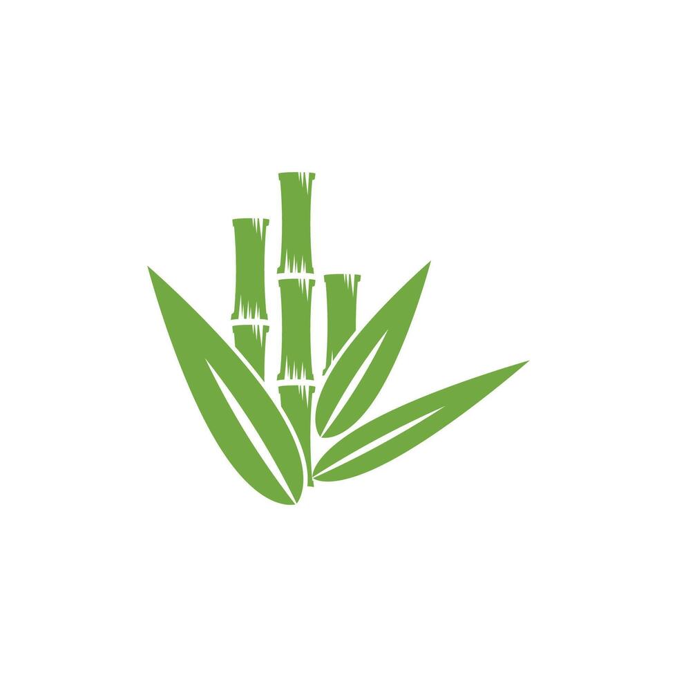 bambu logotipo com verde folha ícone modelo vetor