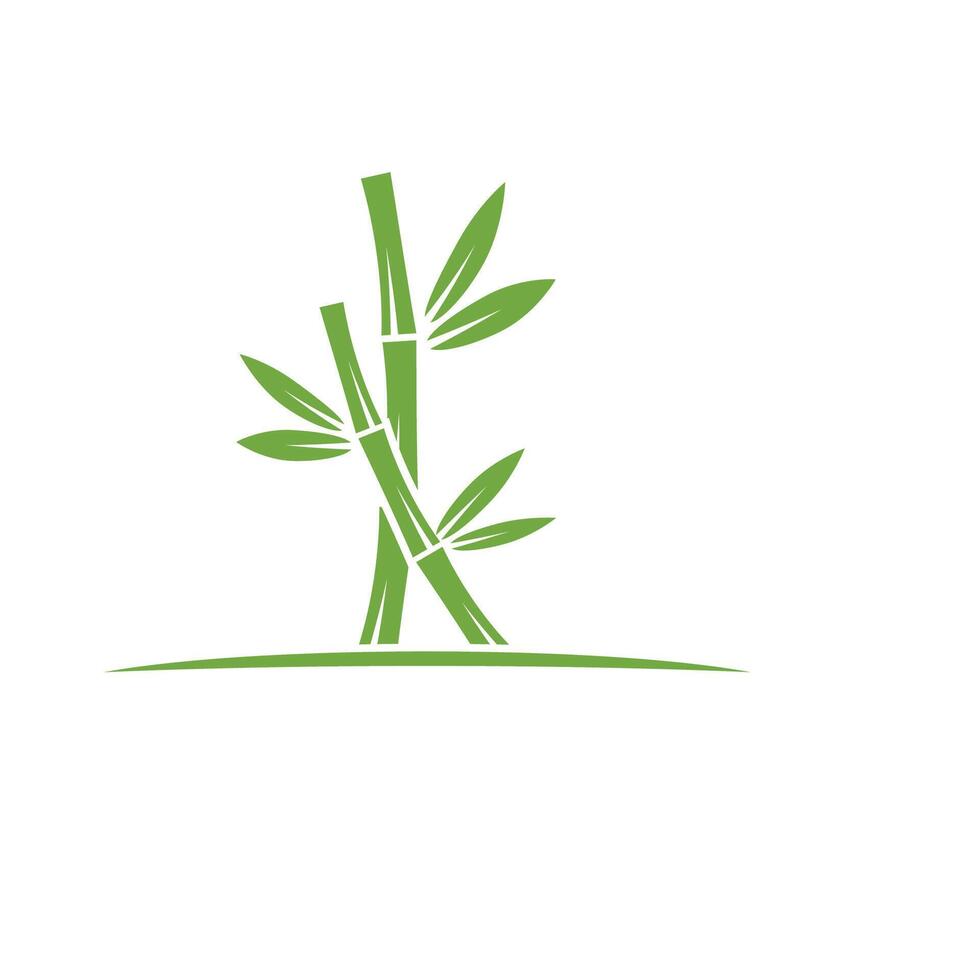 bambu logotipo com verde folha ícone modelo vetor