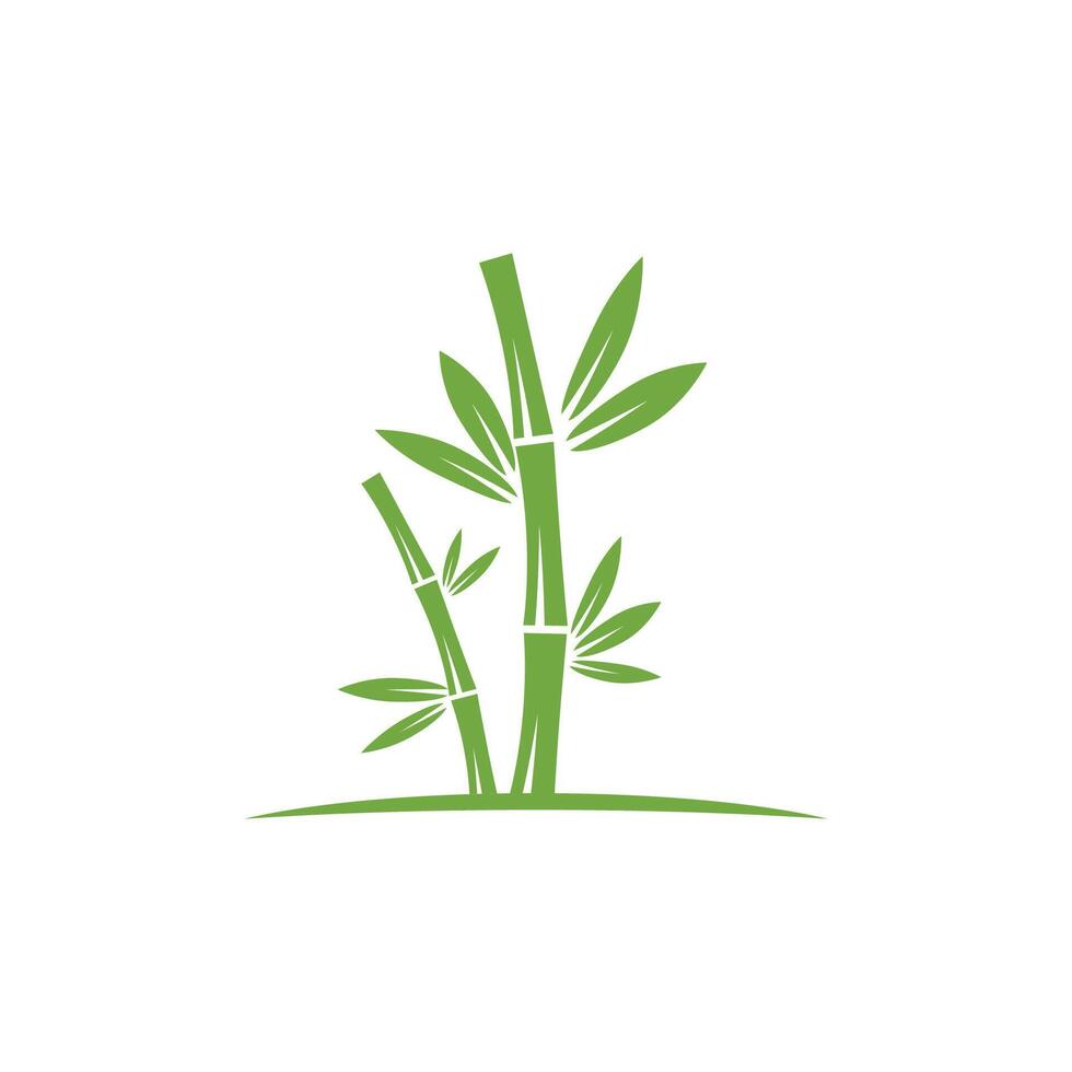 bambu logotipo com verde folha ícone modelo vetor