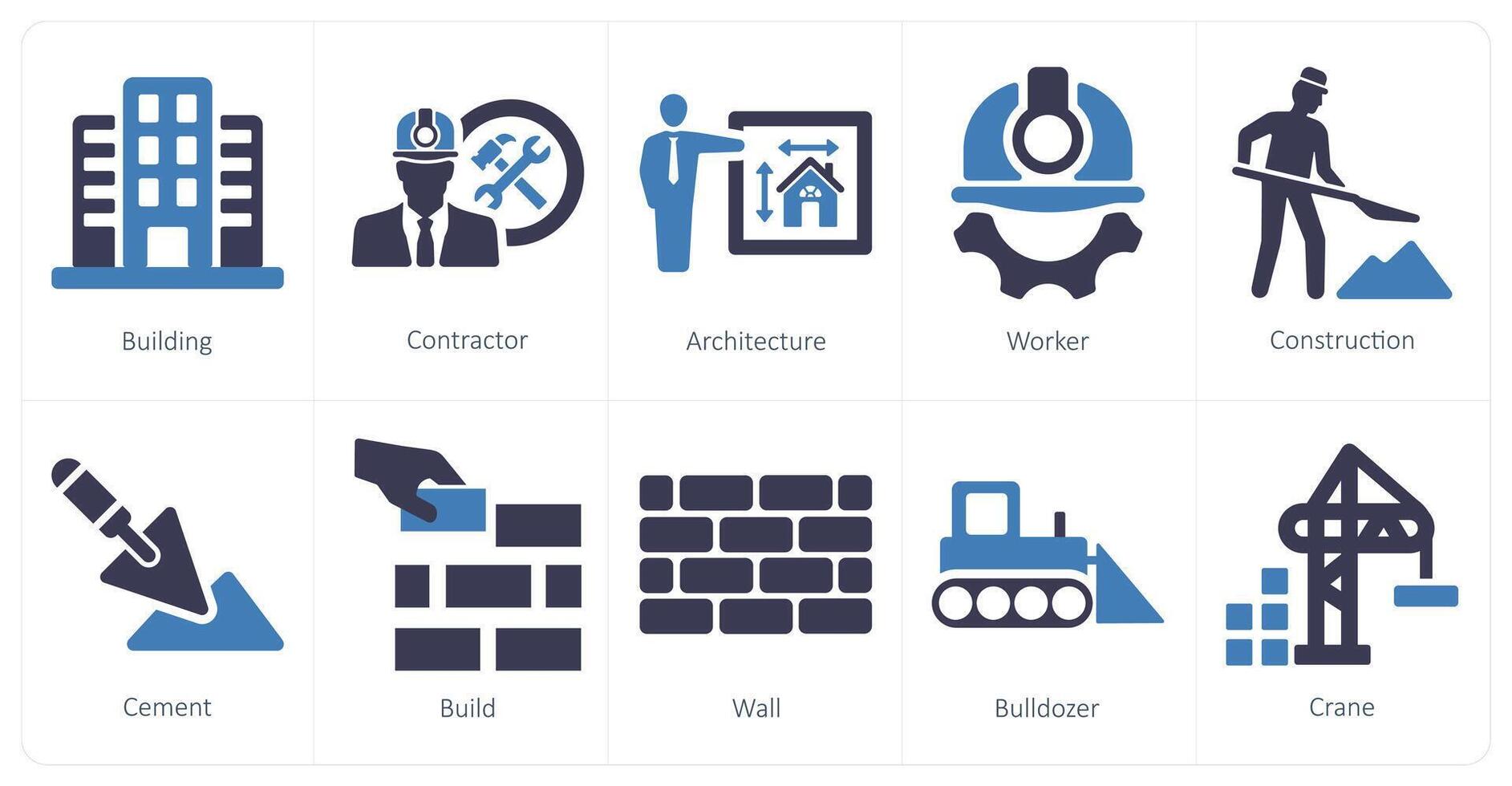 uma conjunto do 10 Construir ícones Como prédio, contratante, arquitetura vetor