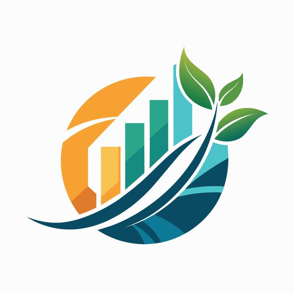uma logotipo apresentando uma plantar crescendo Fora do uma companhia emblema, simbolizando crescimento e renovação, abstrato representação do crescimento e renovação dentro uma lustroso, moderno estilo vetor