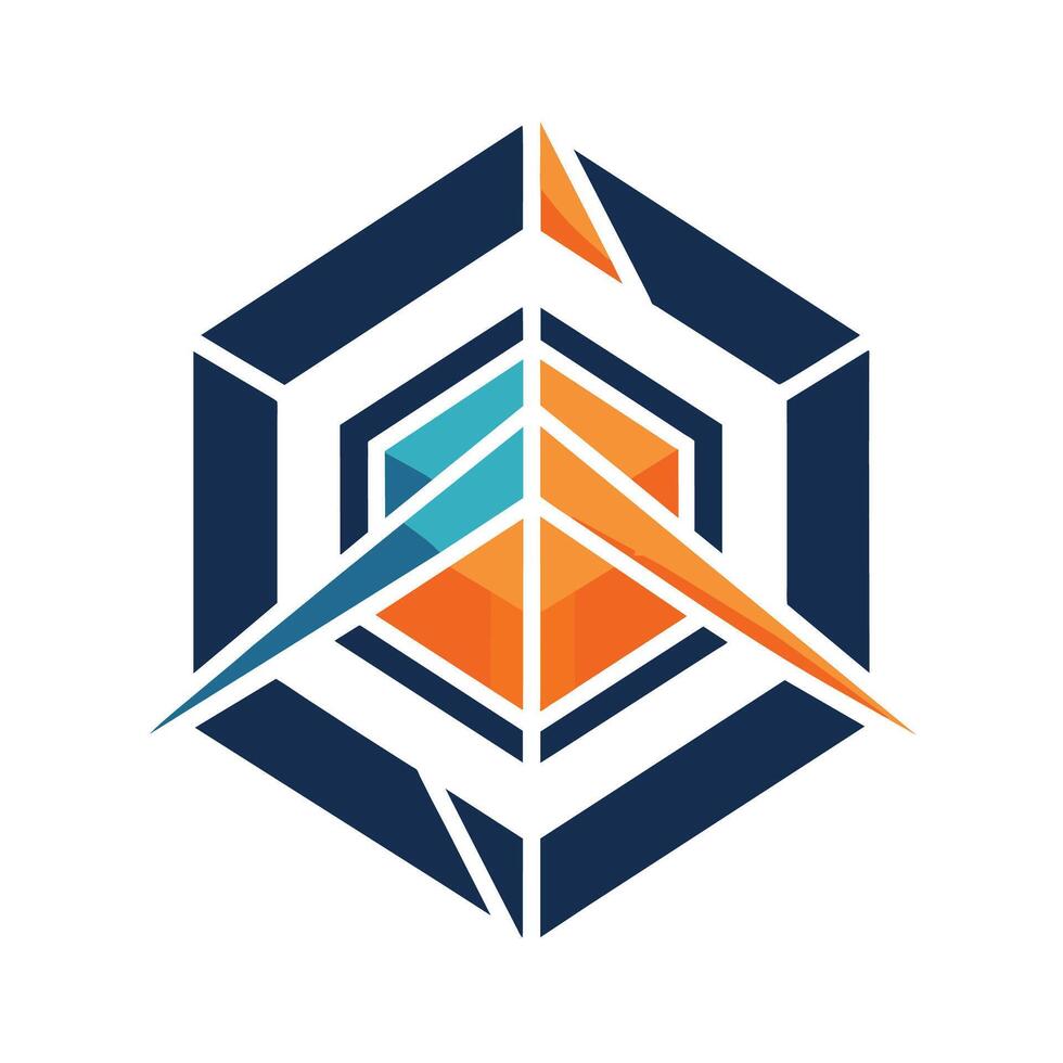 uma hexagonal logotipo representando progresso e avanço dentro uma moderno Projeto conceito, uma geométrico logotipo simbolizando progresso e avanço dentro tecnologia vetor