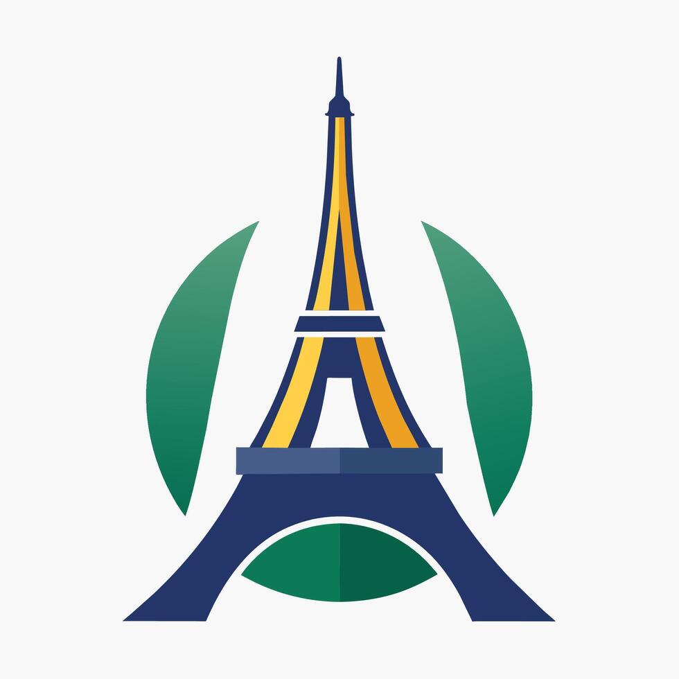 a majestoso eiffel torre em pé alta contra a céu dentro Paris, uma minimalista representação do a eiffel torre, minimalista simples moderno logotipo Projeto vetor