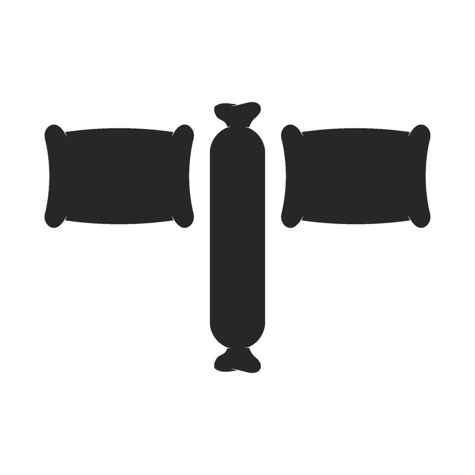 cama e travesseiro logotipo ilustração Projeto vetor