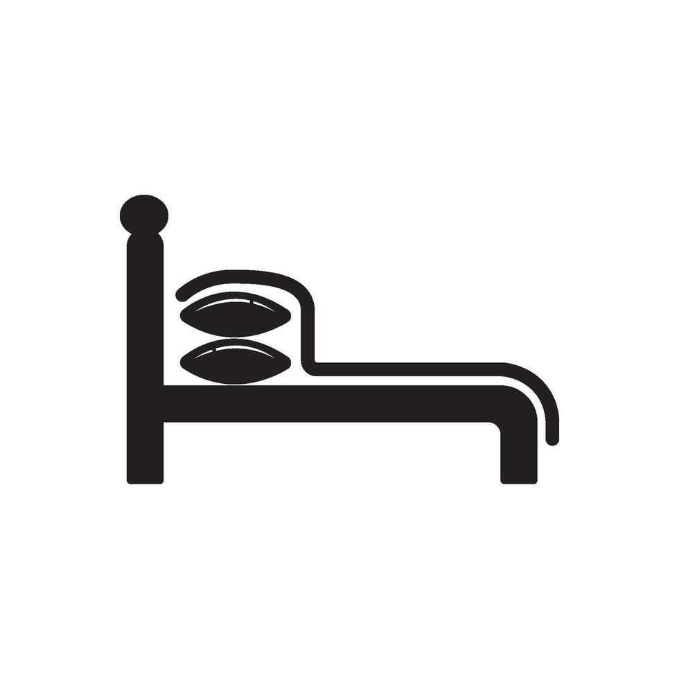 cama e travesseiro logotipo ilustração Projeto vetor