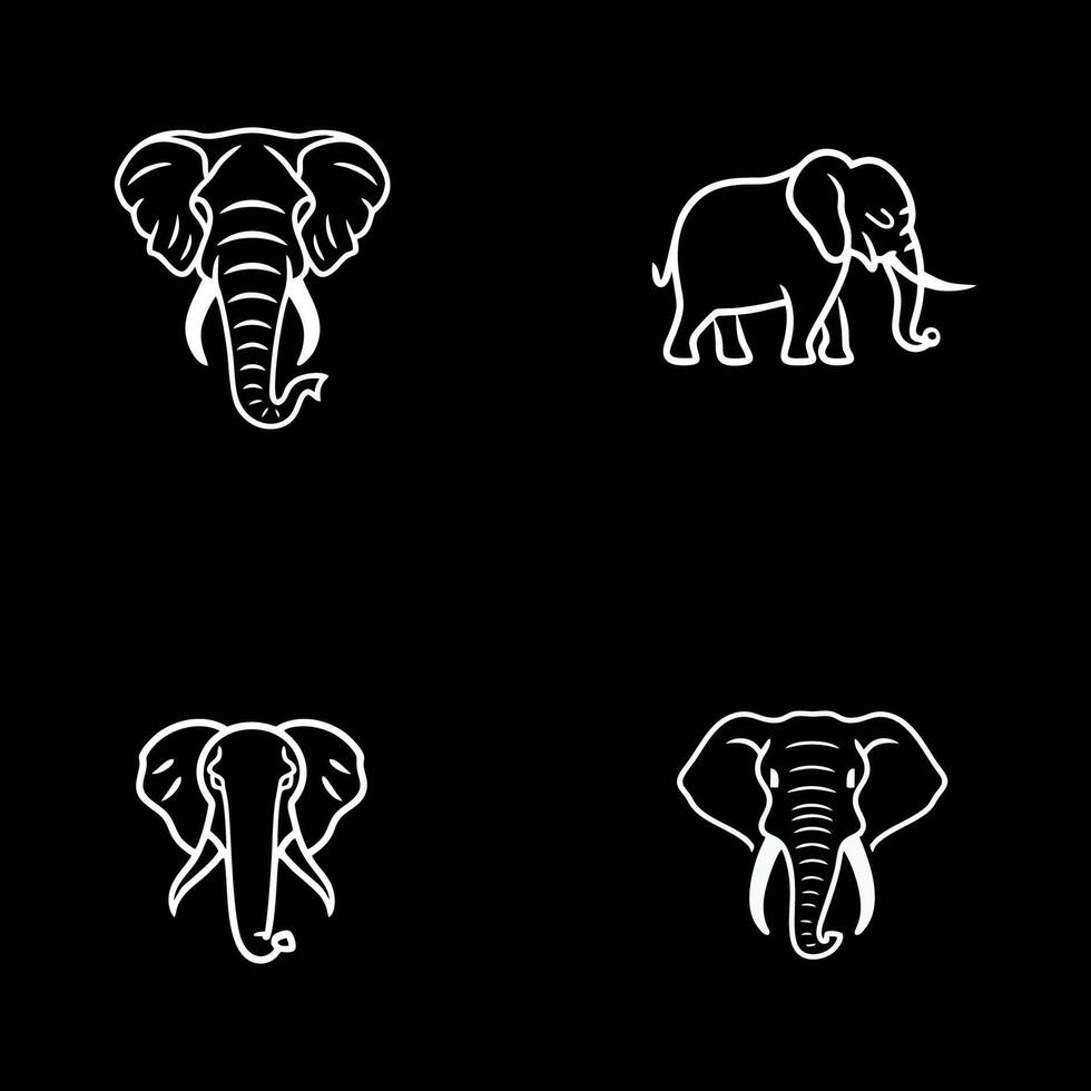 elefante logotipo Projeto inspiração com Preto fundo vetor