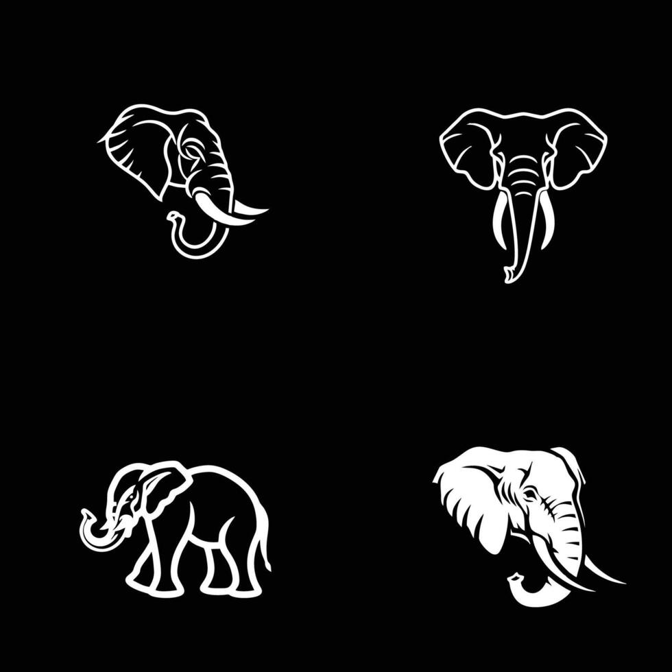 elefante logotipo Projeto inspiração com Preto fundo vetor