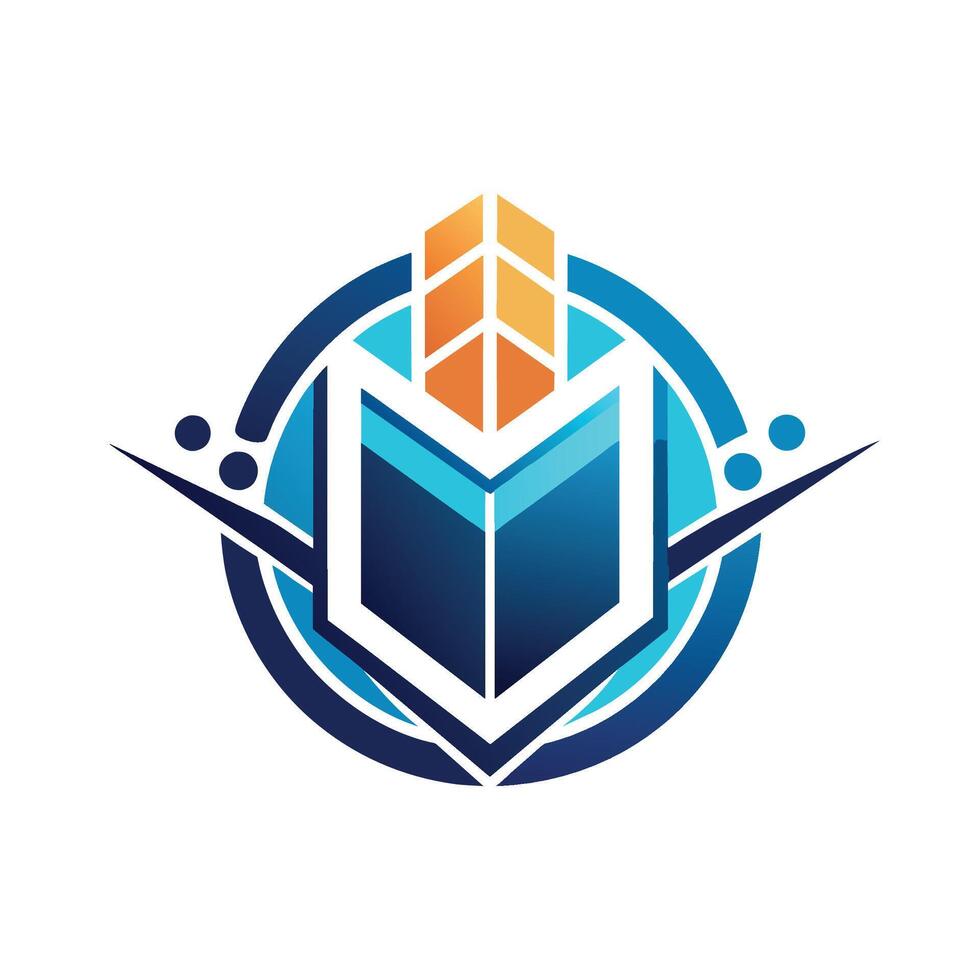 uma simples logotipo dentro azul e laranja cores representando uma empresas marca identidade, simples ainda impactante logotipo transmitindo a conceito do digital avanço vetor