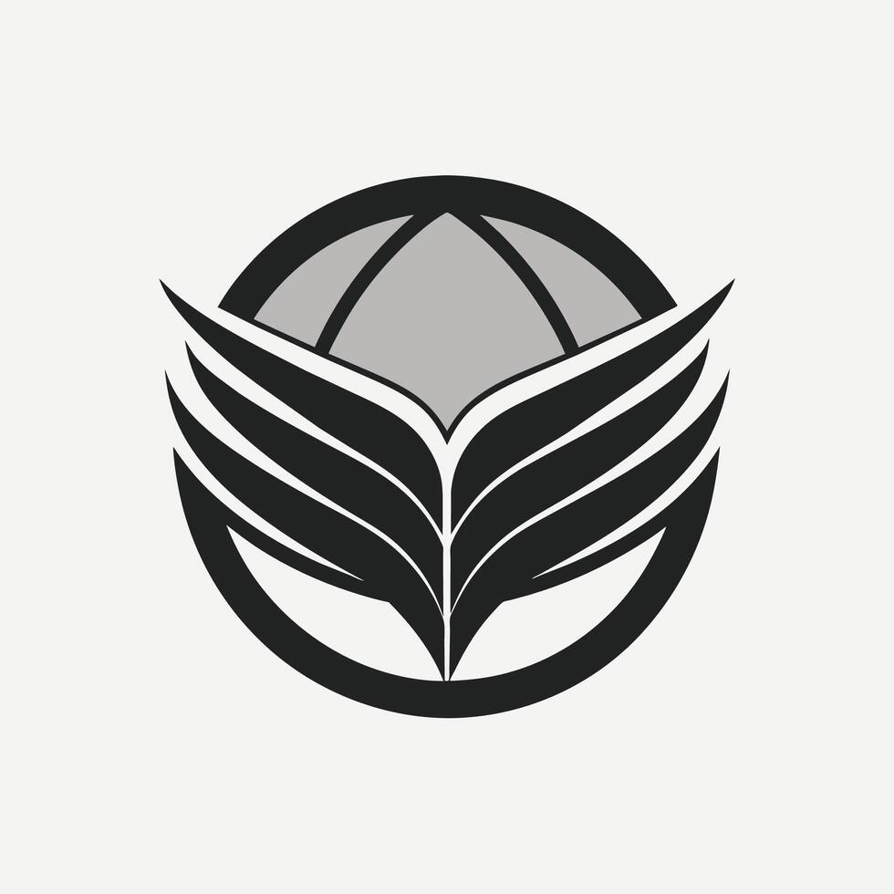 monocromático logotipo apresentando uma Preto e branco folha projeto, uma logotipo com uma monocromático cor esquema, minimalista simples moderno logotipo Projeto vetor