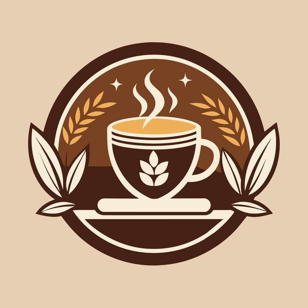 uma copo do café com vapor Aumentar a partir de isto, crio uma minimalista logotipo para uma na moda café comprar, minimalista simples moderno logotipo Projeto vetor