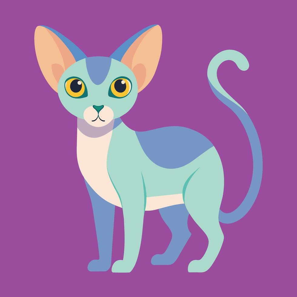 sphynx gato desenho animado animal ilustração vetor
