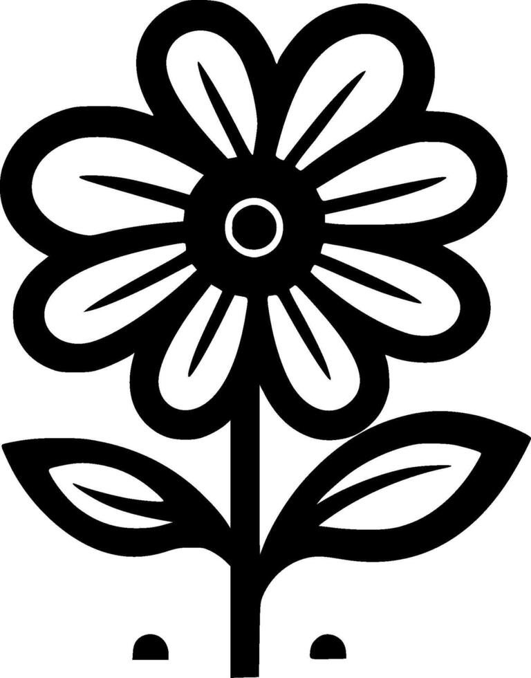 flor, minimalista e simples silhueta - ilustração vetor