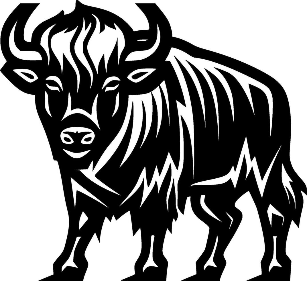 búfalo, minimalista e simples silhueta - ilustração vetor